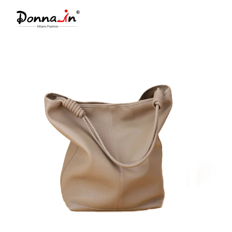 Donnain Bucket-Tasche aus Split-Leder | Damen Tote Große Kapazität