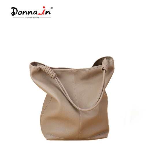 Donnain Bucket-Tasche aus Split-Leder | Damen Tote Große Kapazität