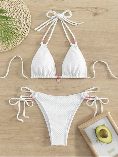 Gelbes Sexy-Bikini-Set mit Push-up für Damen – Brasilianischer Stil für Strand und Pool