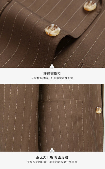 Klassischer 3-teiliger Anzug: Gestreiftes Business-Outfit für Hochzeiten und Events, Slim Fit, S-5XL