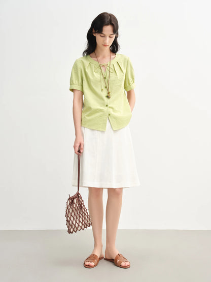 Kurzärmeliges Damen-Blusenshirt mit Blumenmuster und elegantem Design – ideal für den Sommer