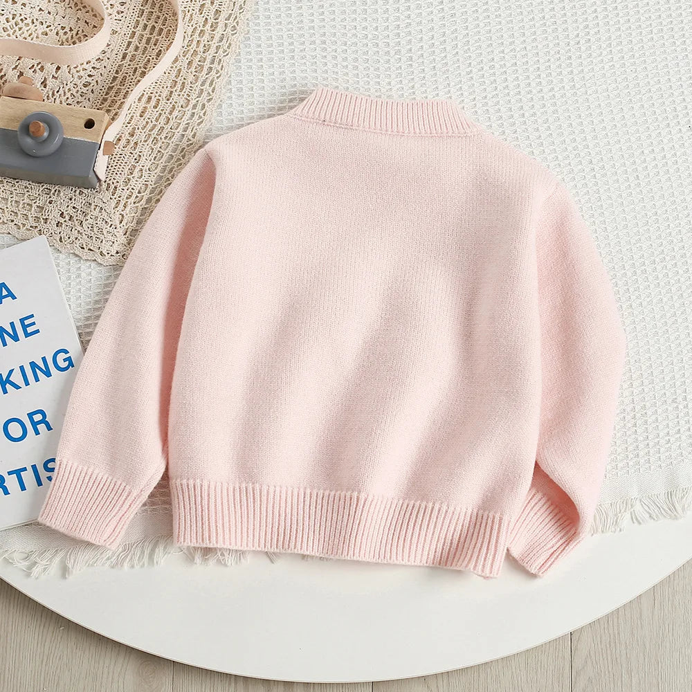 Mädchen Pullover Set mit bunten Pailletten und Tutu Röcken in Pink und Weiß