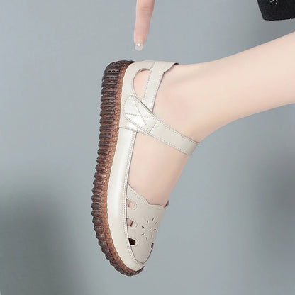 AIYUQI 2025 neue frauen sandalen Flache sohlen nicht-slip hohl frauen schuhe Sommer große-größe weibliche sandalen