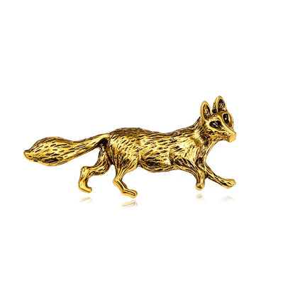Brosche Set Tier Metall Strass Katze Dackel Löwe Fuchs Retro