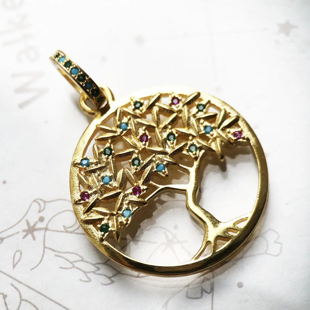 Damen-Charm-Anhänger Amulett magisch Natur Elemente aus Sterlingsilber