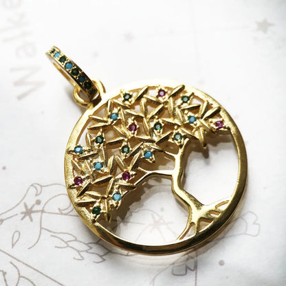 Damen-Charm-Anhänger Amulett magisch Natur Elemente aus Sterlingsilber