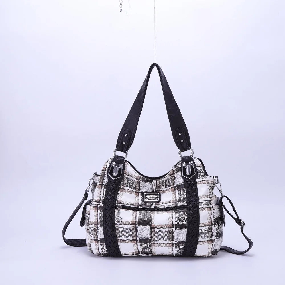 Damen-Schultertasche Aus PU-Leder Mit Reißverschluss Und Innenfächern Großes Stauraumvolumen