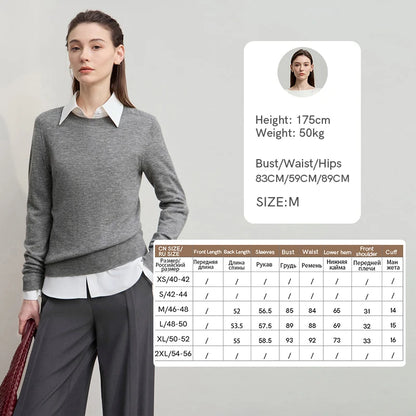 Damen V-Ausschnitt Pullover 100 % Wolle Basic Herbst-Winter