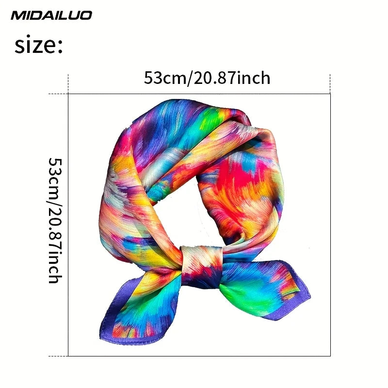 Damen Seidenschal 55cm quadratisch Haarband Büro Geschenk Bandana Foulard