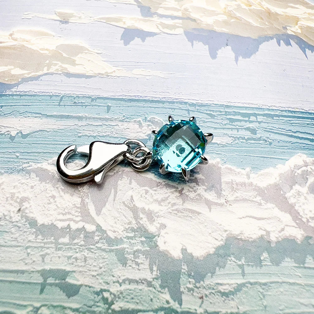 Damen-Charm-Anhänger blauer Stein trendig aus Sterlingsilber