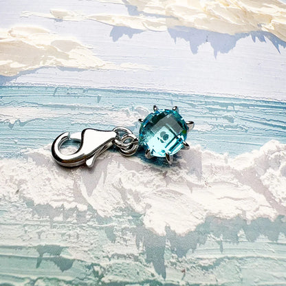Damen-Charm-Anhänger blauer Stein trendig aus Sterlingsilber