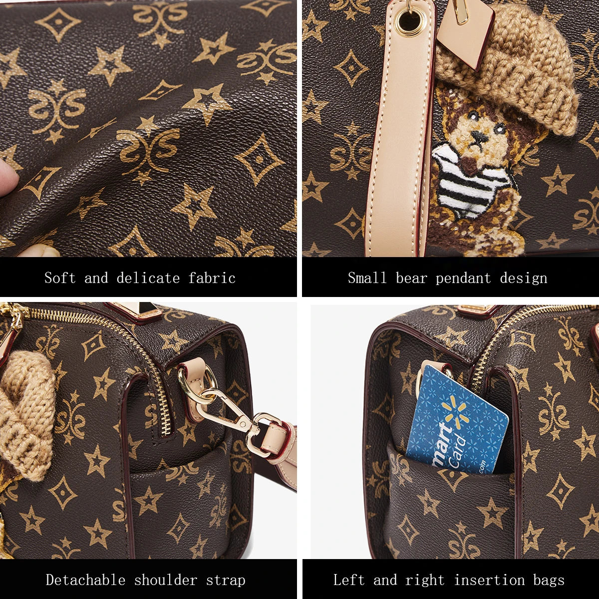 Damen-Handtasche Crossbody mit verstellbarem Tragegurt aus Kunstleder für Büro und Freizeit