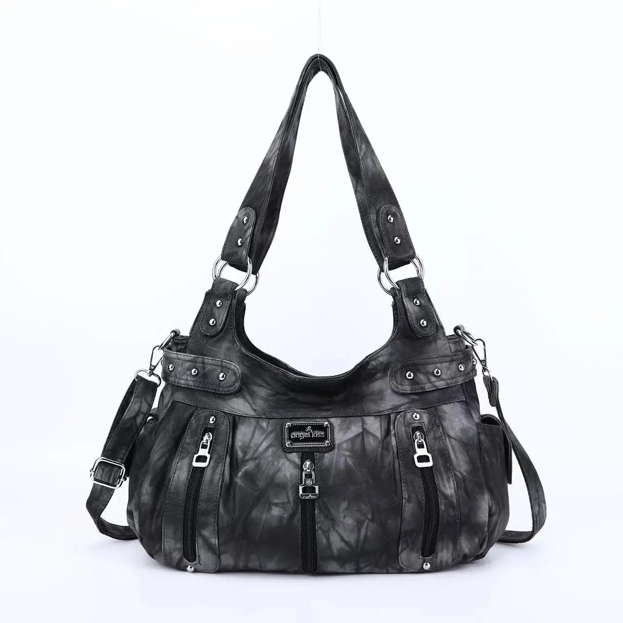Damen-Schultertasche aus PU-Material Mit Großem Fassungsvermögen und Reißverschluss für Alltag und Freizeit