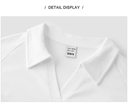 Semir Poloshirt für Damen, abgeschnittene Raglanärmel, schmale Passform, 2025, Sommer, neues einfarbiges Designer-Pendler-Top