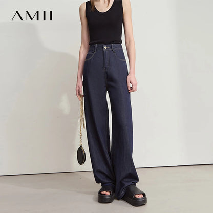 Damen Jeans aus Lyocell-Baumwolle mit weiten Beinen im Retro-Look