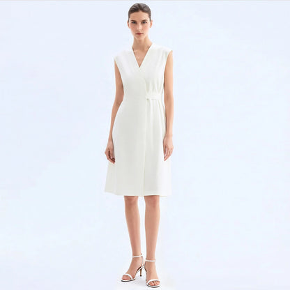 Elegantes Damen Sommerkleid Mit V-Ausschnitt Für Büro Und Freizeit
