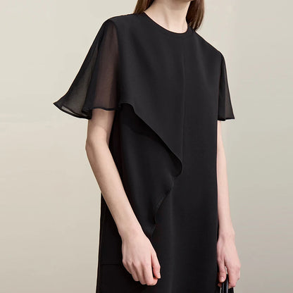 Elegantes Damenkleid Aus Baumwolle Chiffon Lockere Passform
