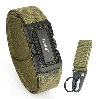 Herren-Gürtel aus Nylon mit Schnellverschluss, elastisch und verstellbar, robuster Outdoor-Alltagsbegleiter