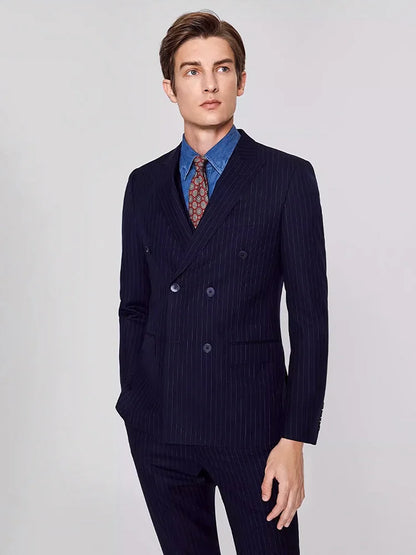 Eleganter Herrenanzug aus Leinen in Grün – Slim Fit Anzug mit Weste und Hose für Hochzeit oder Alltag