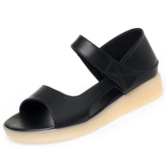AIYUQI Damen Sandals Spaltleder Flat Roman Velcro
