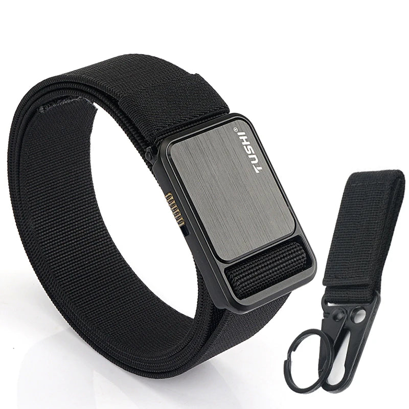 Herren-Gürtel Elastisch 35 mm Breite Mit Steck-Schnalle Für Outdoor-Aktivitäten Camping