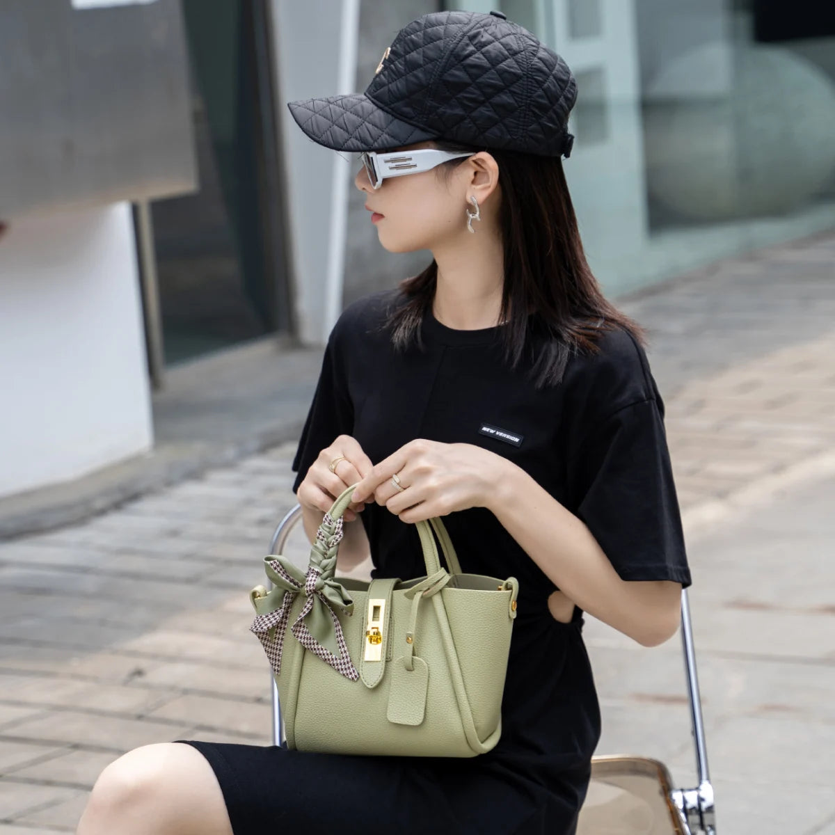 Damen Handtasche aus Split-Leder im Crossbody-Stil Luxus
