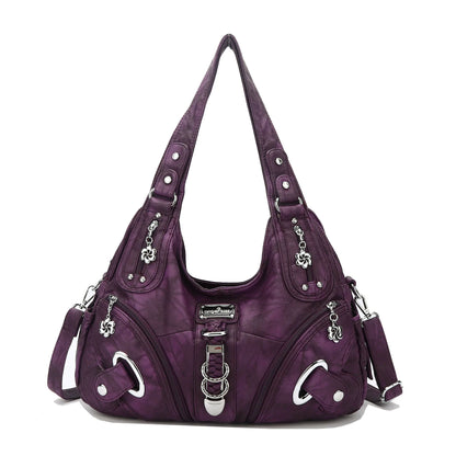Damen-Schultertasche Großes Vintage-Tote mit Top-Handle und Großem Fassungsvermögen für Alltag