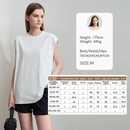 Damen T-Shirt aus Baumwolle mit lässigem O-Ausschnitt und breiten Schultern