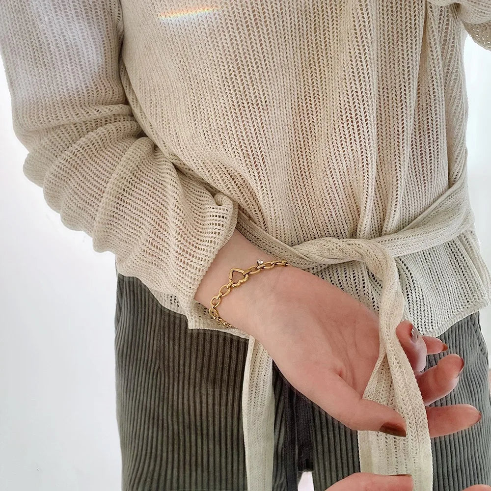 Edelstahl Neue Stil Kette Chic Mode Armband Armreif Wasserdicht Eingetroffen PVD Überzogene Handgelenk Schmuck für Frauen