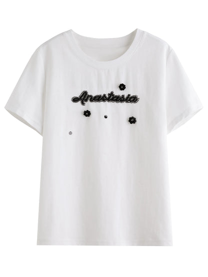 Damen T-Shirt mit V-Ausschnitt und strukturierten Schultern im Retro-Twist-Knotendesign für eine schlanke Silhouette