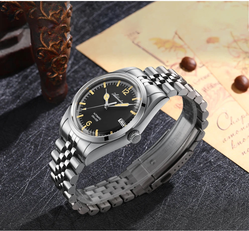 Herren-Automatikuhr mit Jubilee-Armband und Kalenderanzeige