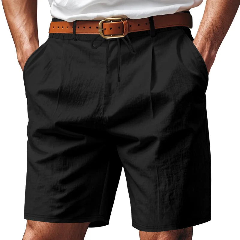 Graue Herren-Fitness-Shorts für Sommer und Training – Bequeme, elastische Dreipunkt-Hose für Laufen und Freizeit