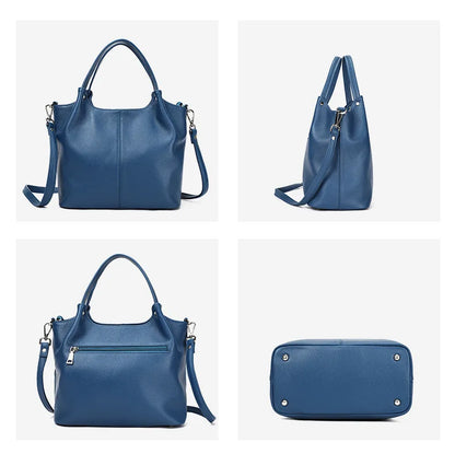 Damen-Leder-Handtasche Großes Fassungsvermögen mit Top-Griff und Vielseitig Einsetzbar