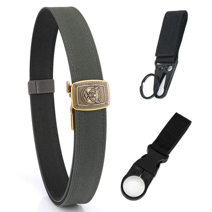 Herren-Automatikgürtel aus Nylon mit Schnellverschluss für Alltag und Freizeit Militärischer Stil