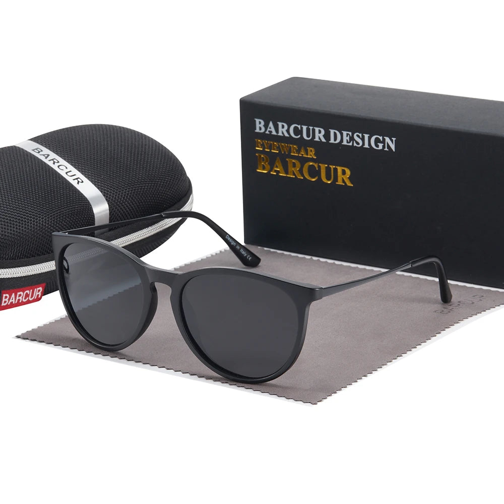 Damen-Sonnenbrille Katzenauge Kunststoff Titan Spiegel UV400 polarisiert