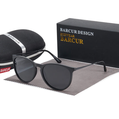 Damen-Sonnenbrille Katzenauge Kunststoff Titan Spiegel UV400 polarisiert