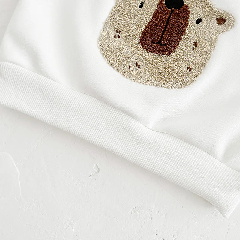 Unisex Baby Outfit Set mit Nette Bär Fleece Hoodie und Hosen