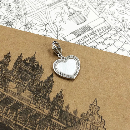 Damen-Charm-Anhänger Herz und Muschel romantisch II aus Sterlingsilber