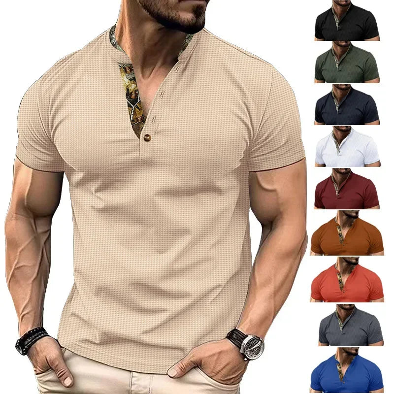 Herren-Polo-T-Shirt mit kurzen Ärmeln und Knopfleiste – große Größen, ideal für den Sommer