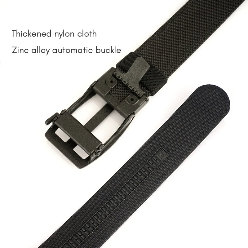 Herren-Taktischer Gürtel aus Nylon mit Automatik-Schnalle für Alltag und Outdoor in Blau