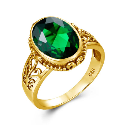 Damen-Ring aus Gold mit ovalem Granatstein 10x14 mm handgefertigtes Schmuckstück im markantem Design