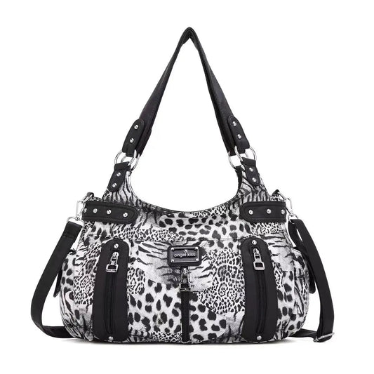 Damen-Schultertasche aus PU-Material Mit Großem Fassungsvermögen und Reißverschluss für Alltag und Freizeit