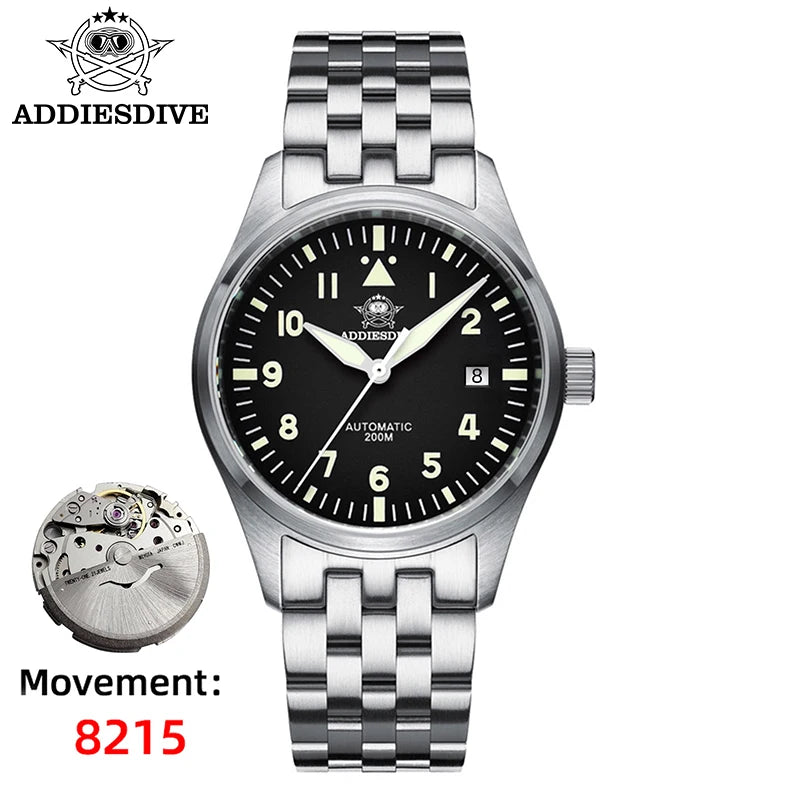 Herren Automatik-Taucheruhr 200m wasserdicht C3 Leuchtzeiger mechanisch