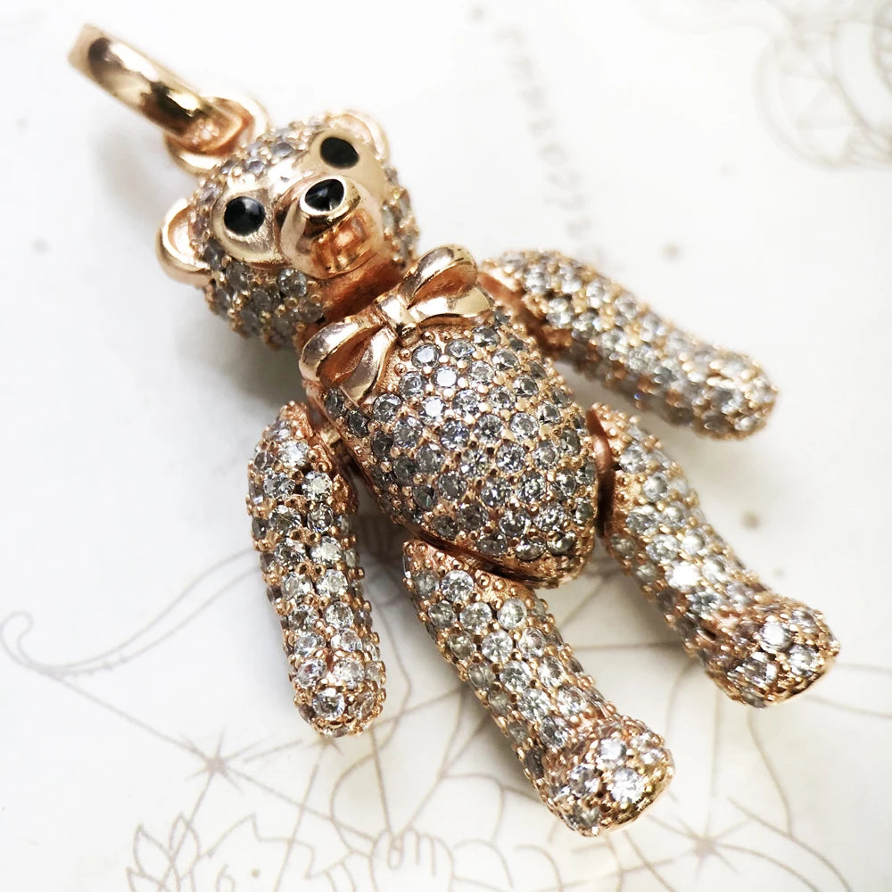 Damen-Charm-Anhänger Teddybär niedlich aus Sterlingsilber
