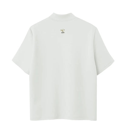 Damen Casual T-Shirt mit Gedrucktem Rollkragen und Kurzarm für den Sommer