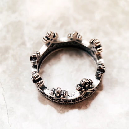 Damen-Ring Koenigskrone viktorianisch aus Sterlingsilber