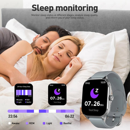 LIGE 2,01 "Wireless Anruf Smartwatch Voller Touchscreen Gesundheit Schlaf Fitness Tracking Smart Uhr Wasserdicht Für Android IOS Telefon