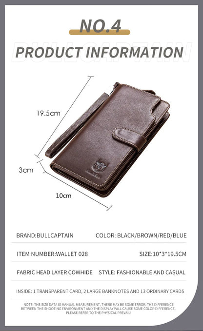 Unisex Geldbörse Langformat Bifold Mit RFID-Schutz Und Handgelenkband Für Mehrere Karten