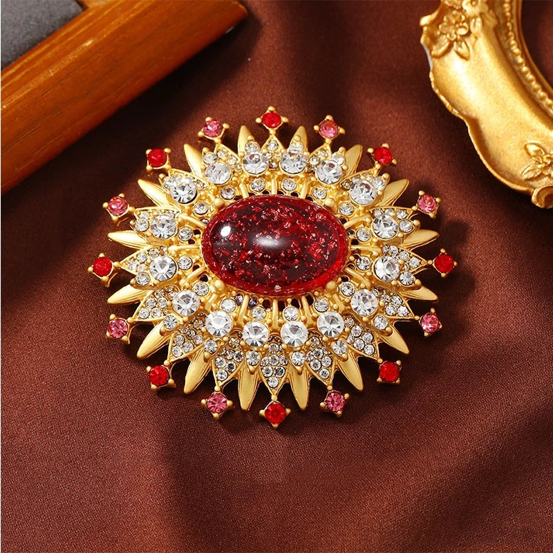 Brosche Strass Kristall Barock Ellipse Retro Palast Glänzend Damen