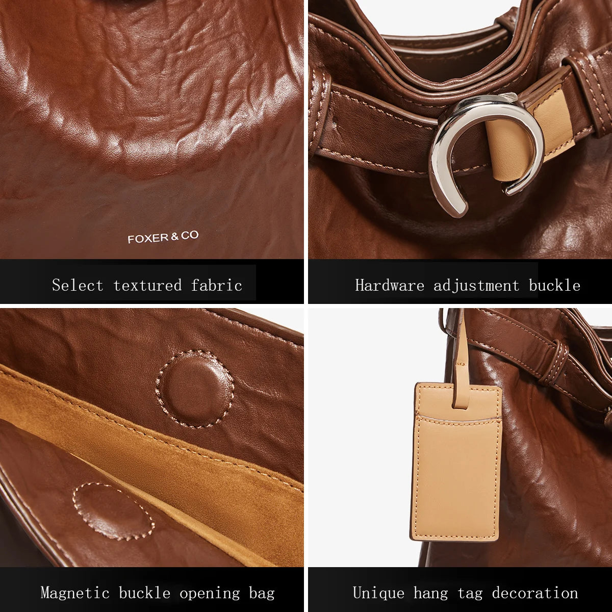 Damen Schultertasche Vintage Split-Leder mit großer Kapazität